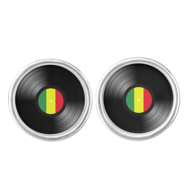 Vinyl reggae cufflinks (Front)
