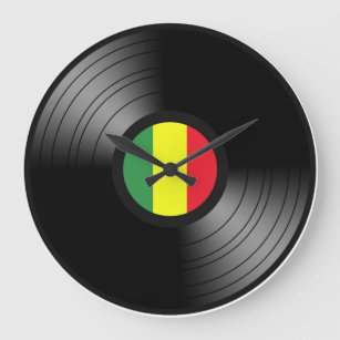 Vinyl reggae large clock