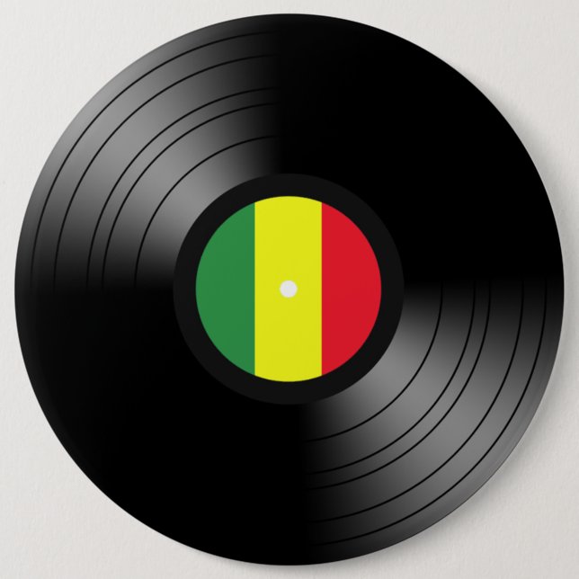 Vinyl reggae pinback button (Front)