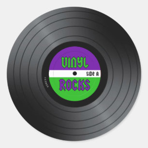 Vinyl Rocks LP Classic Round Sticker