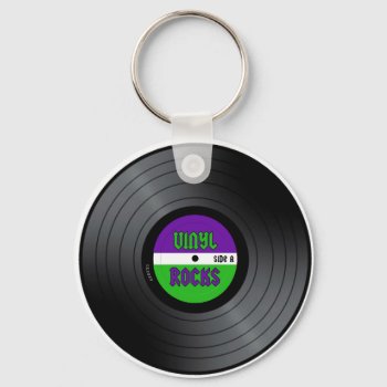 Vinyl Rocks Lp Keychain by oldrockerdude at Zazzle