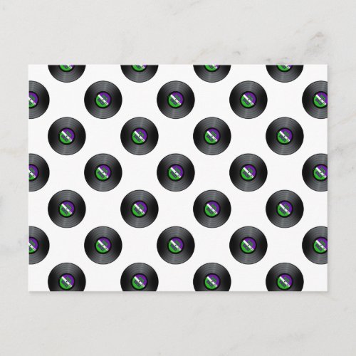 Vinyl Rocks Record Pattern Postcard