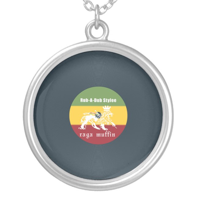 Vinyl rubadub silver plated necklace (Front)