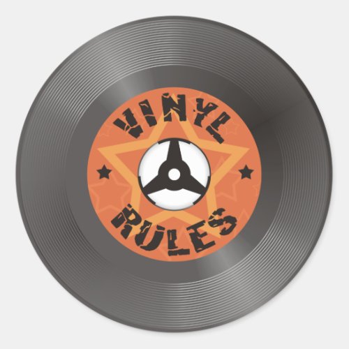 Vinyl Rules Classic Round Sticker