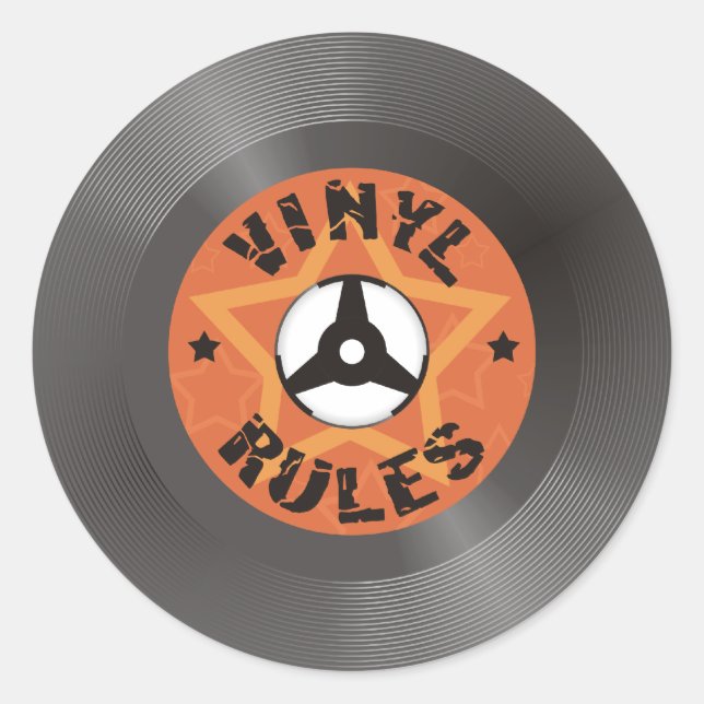 Vinyl Rules Classic Round Sticker (Front)