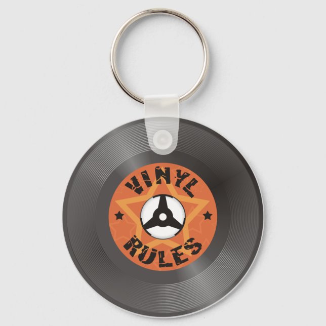 Vinyl Rules Keychain (Front)