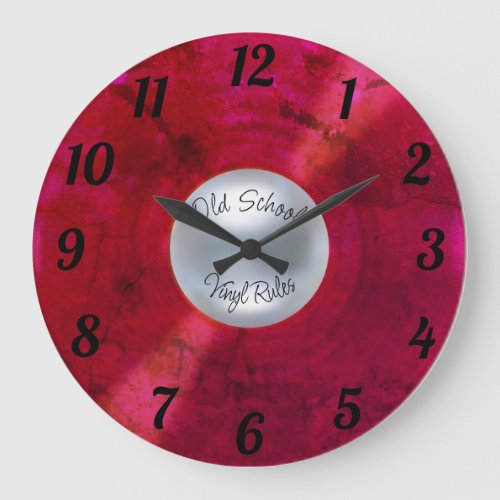 Vinyl Rules Large Clock
