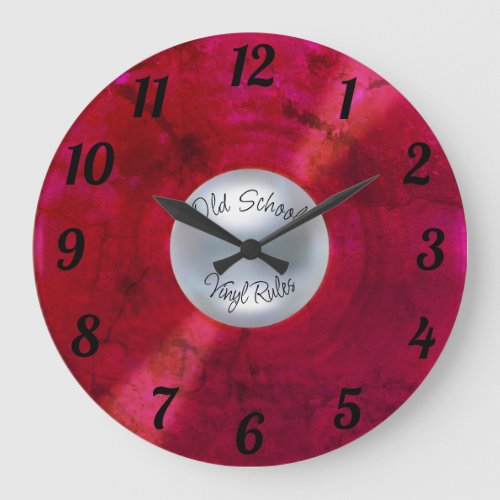 Vinyl Rules Large Clock