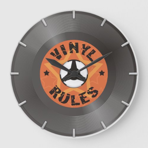 Vinyl Rules of It with dial Large Clock