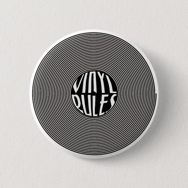 Vinyl Rules Pinback Button (Front)