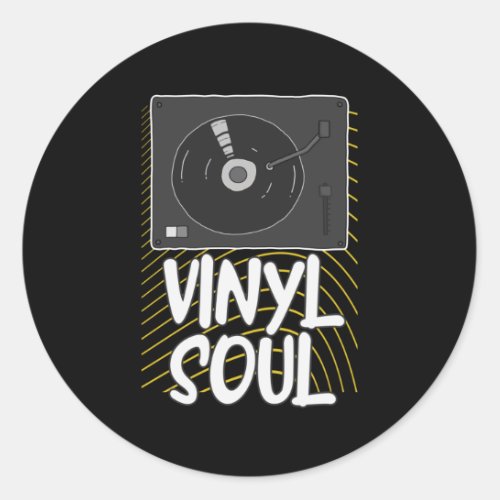 Vinyl Soul Record Turntable DJ Classic Round Sticker