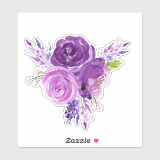 Vinyl Sticker - Bright watercolor flowers