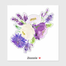 Vinyl Sticker - Bright watercolor flowers