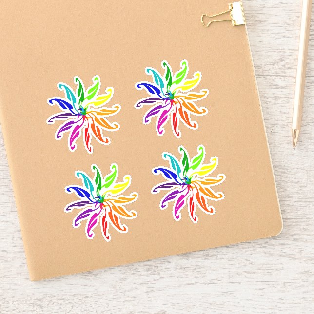 Vinyl Sticker - Color Wheel Leaves (Notebook)