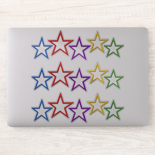 Vinyl Sticker - Colored Stars (Computer)