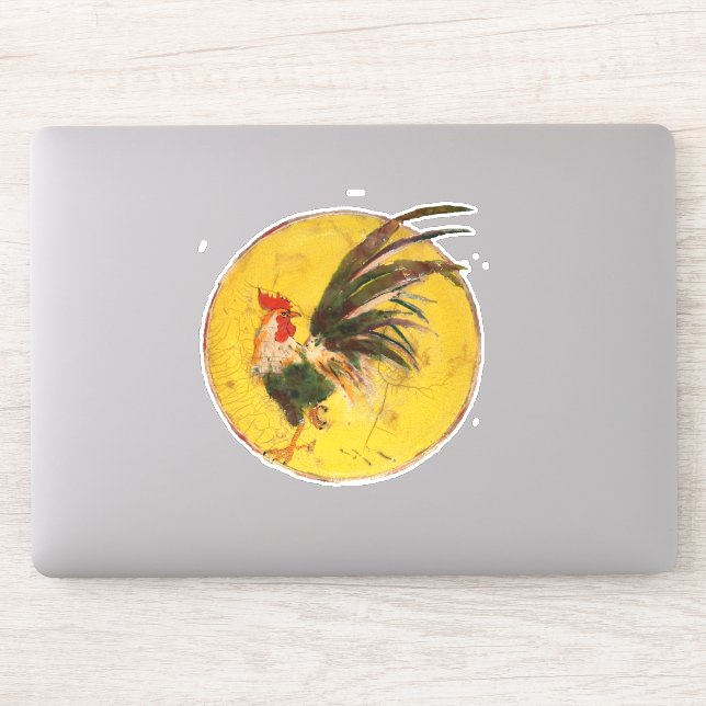 Vinyl Sticker - Rooster and Sun (Computer)