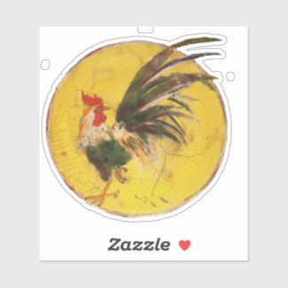 Vinyl Sticker - Rooster and Sun
