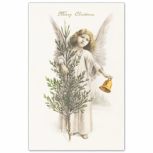 VINYL STICKER : VINTAGE CHRISTMAS ANGEL