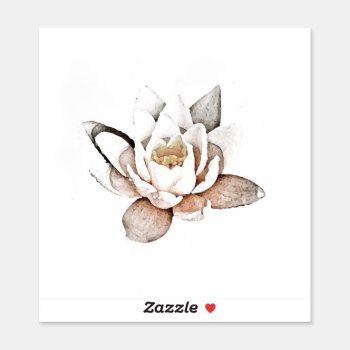 Vinyl Sticker : White Lotus by TINYLOTUS at Zazzle