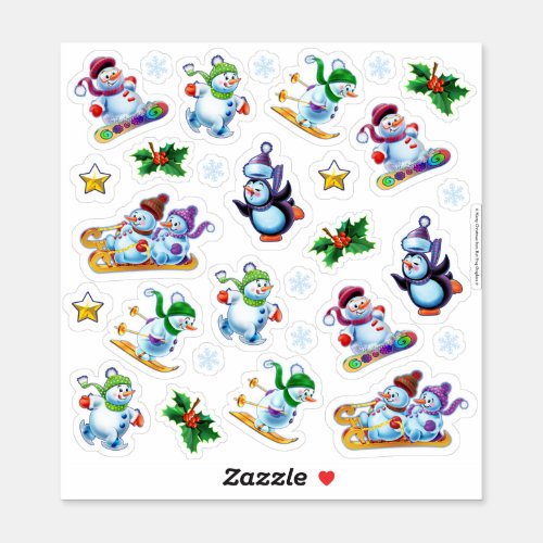 Vinyl stickers medium set Christmas characters