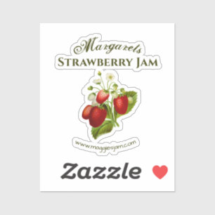 Vinyl Strawberry Jar Jam Label