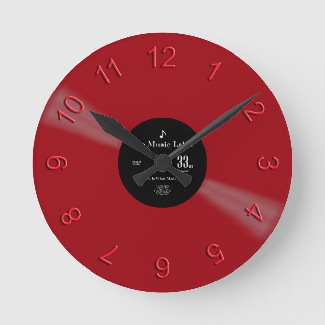 Vinyl Time Round Clock (Front)