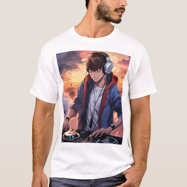 "Vinyl Vibes DJ T-Shirt" T-Shirt (Front)