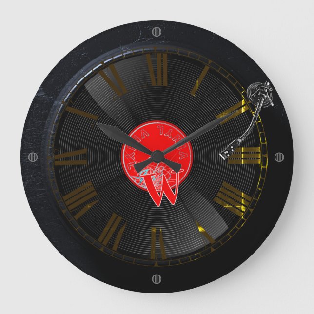 Vinyl Vibes Retro Turntable Clock (Front)