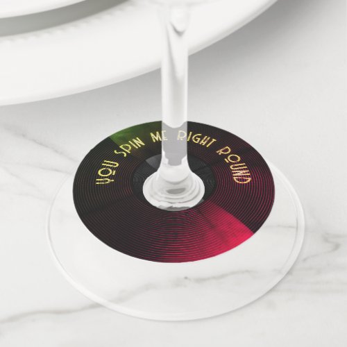 Vinyl Vibes Wine Glass TagSpin Your Sip in Style Wine Glass Tag