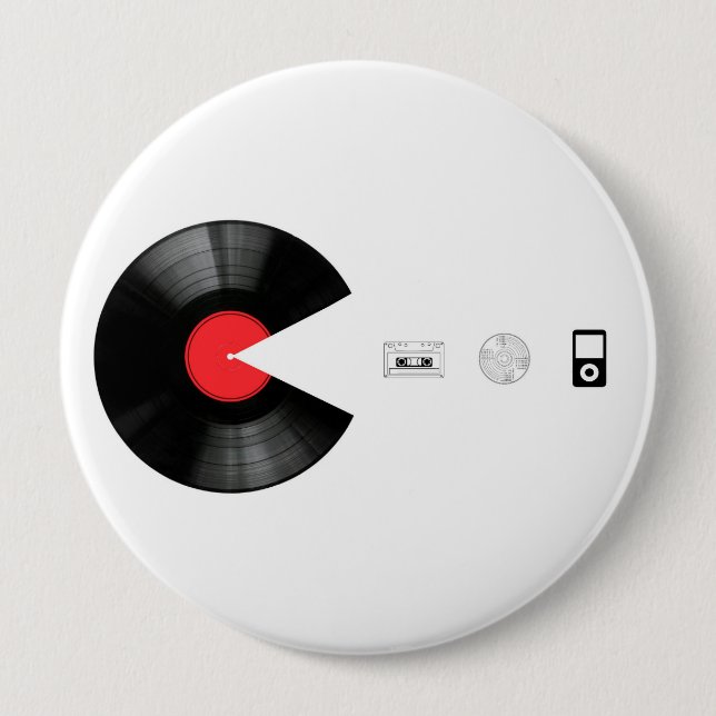 VINYL VILLAIN eating EVERYTHING Button (Front)