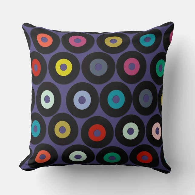 VINYL VIOLET THROW PILLOW (Front)