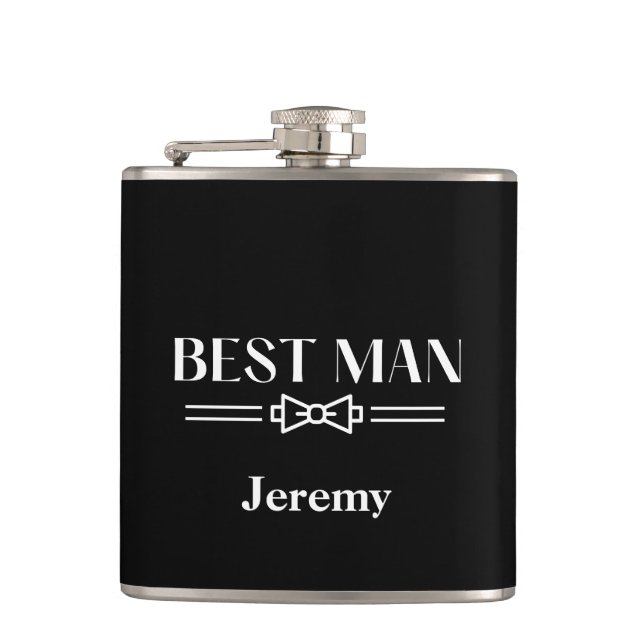 Vinyl Wrapped Flask-Best Man Flask (Front)