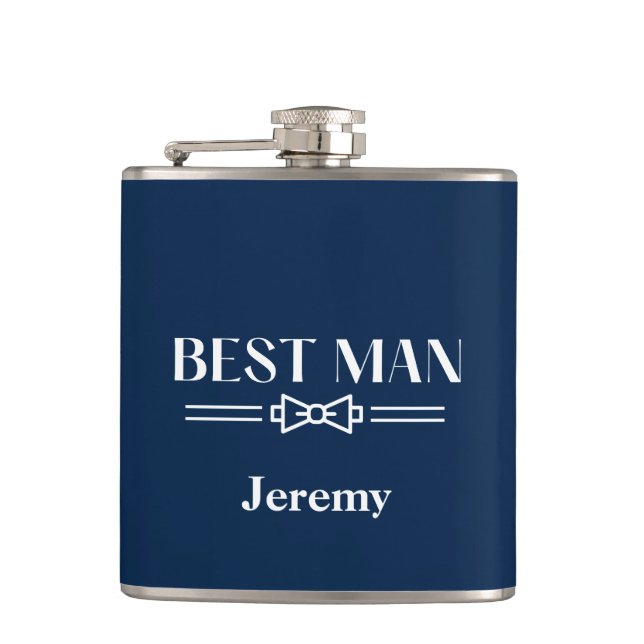 Vinyl Wrapped Flask-Best Man Flask (Front)
