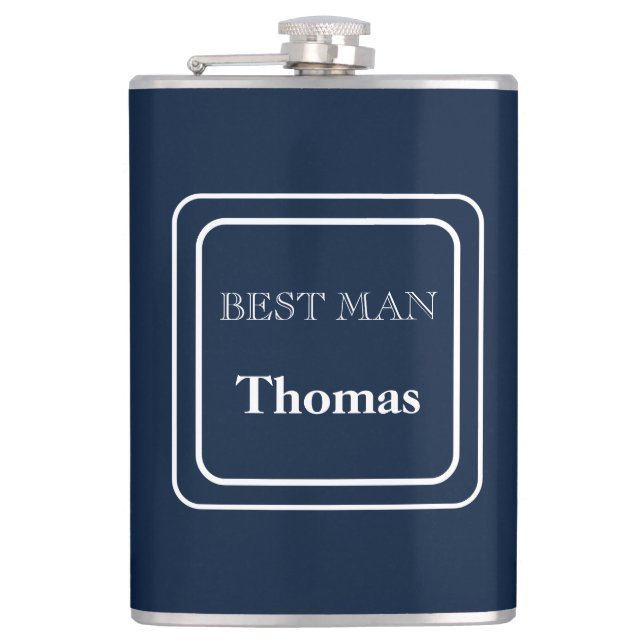 Vinyl Wrapped Flask-Best Man Flask (Front)