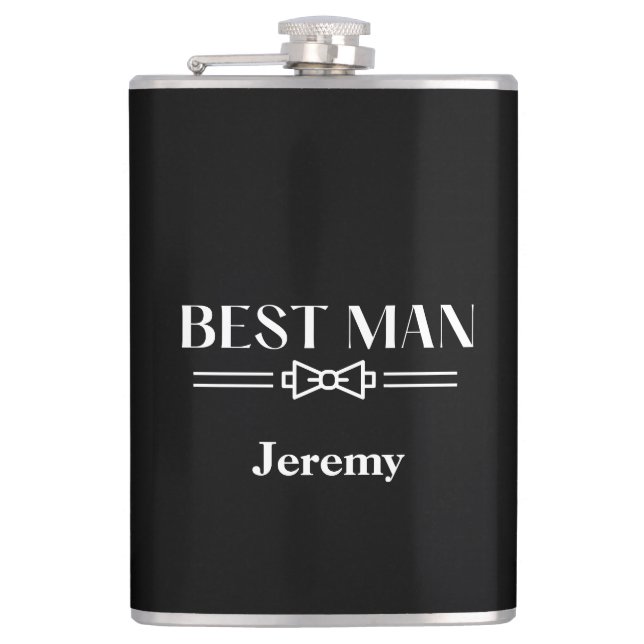 Vinyl Wrapped Flask-Best Man Flask (Front)
