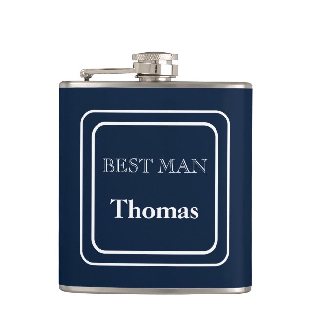 Vinyl Wrapped Flask-Best Man Flask (Front)