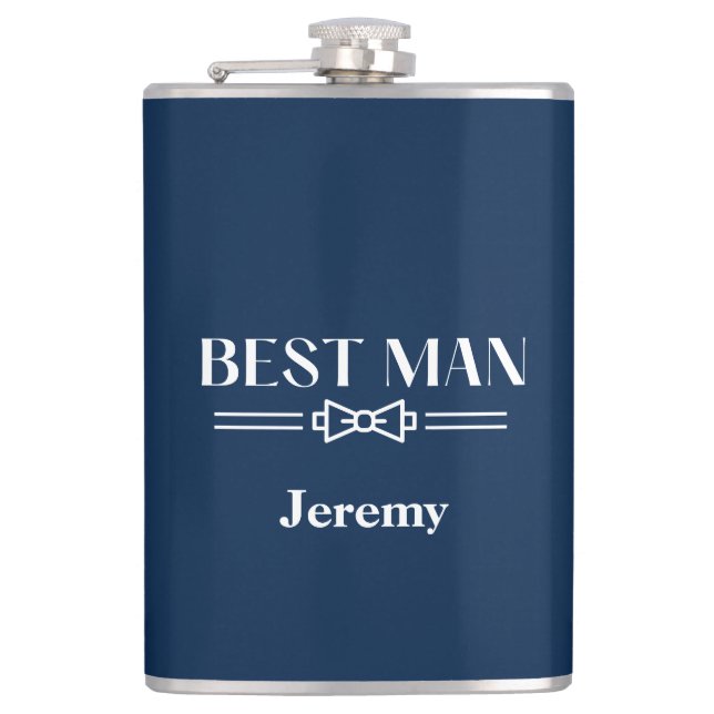 Vinyl Wrapped Flask-Best Man Flask (Front)