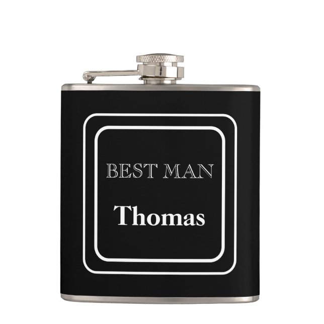 Vinyl Wrapped Flask-Best Man Flask (Front)