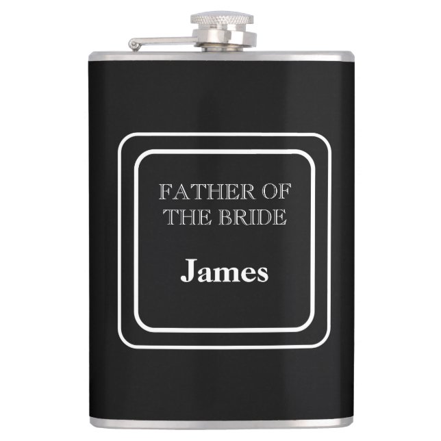 Vinyl Wrapped Flask-Father of Bride Flask (Front)