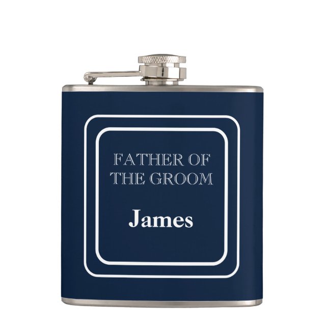 Vinyl Wrapped Flask-Father of Groom Flask (Front)