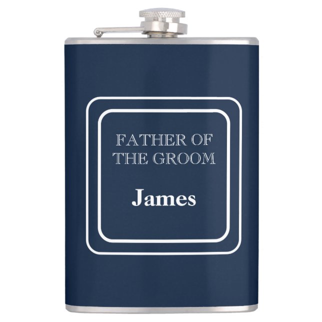 Vinyl Wrapped Flask-Father of Groom Flask (Front)