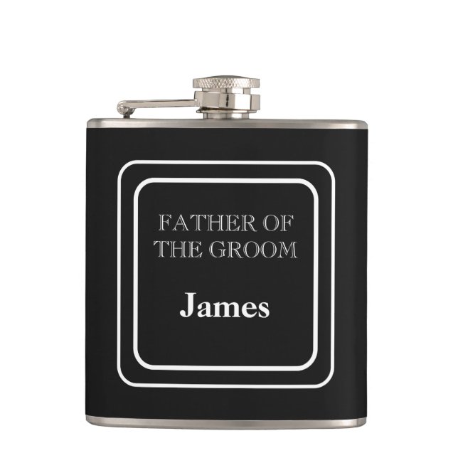 Vinyl Wrapped Flask-Father of Groom Flask (Front)