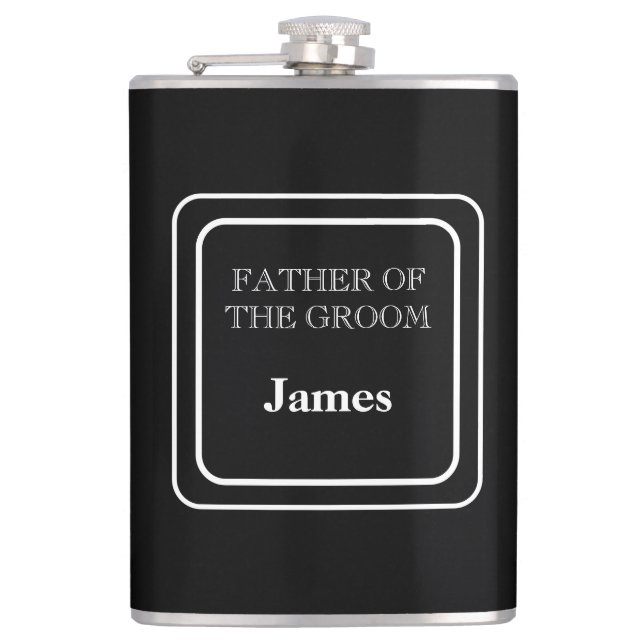Vinyl Wrapped Flask-Father Of Groom Flask (Front)