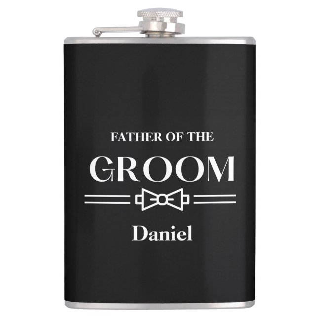 Vinyl Wrapped Flask-Father of The Groom Flask (Front)