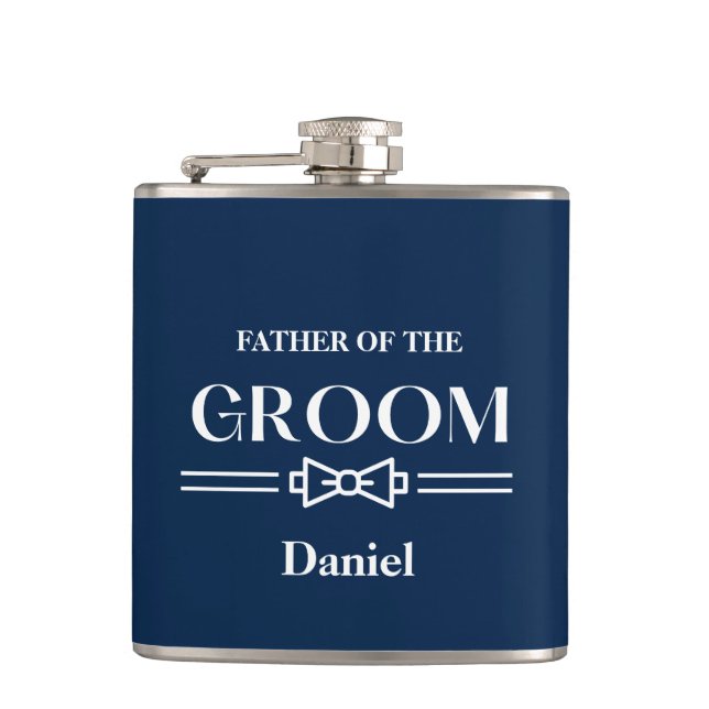 Vinyl Wrapped Flask-Father of The Groom Flask (Front)