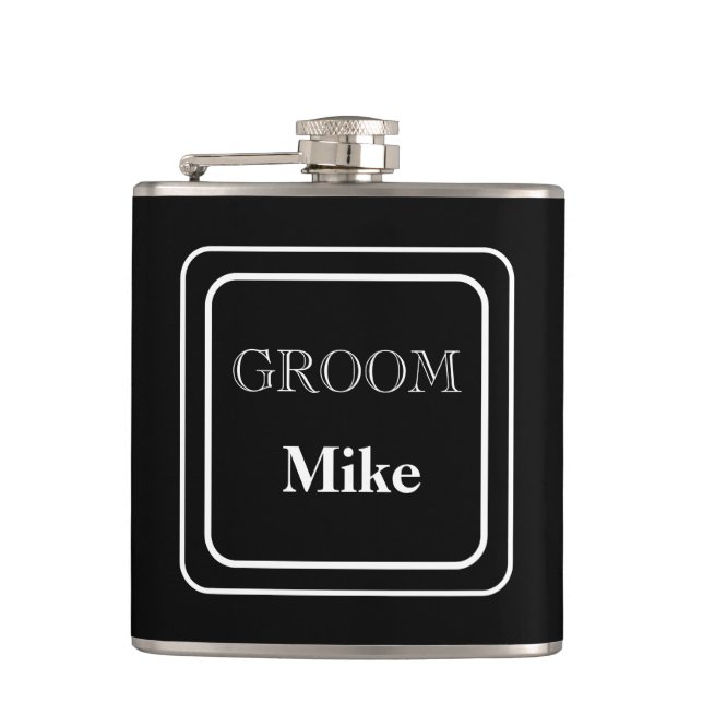 Vinyl Wrapped Flask-Groom Flask (Front)