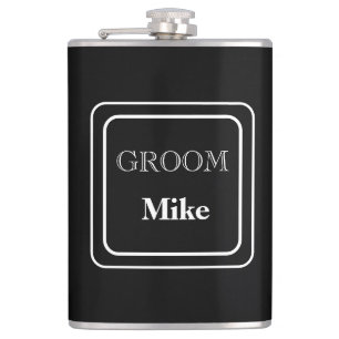 Vinyl Wrapped Flask-Groom Flask