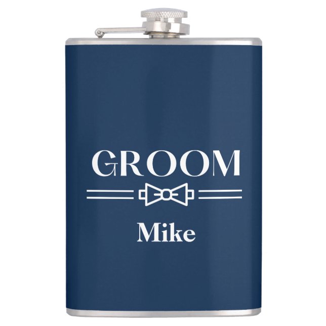 Vinyl Wrapped Flask-Groom Flask (Front)