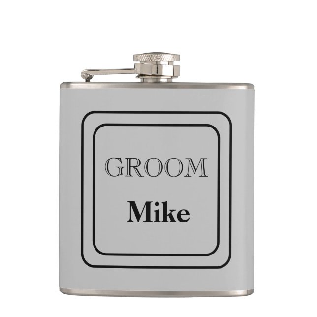 Vinyl Wrapped Flask-Groom Flask (Front)