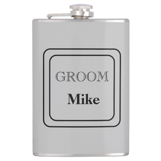 Vinyl Wrapped Flask-Groom Flask (Front)